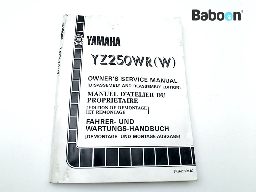 Yamaha YZ 250 1986-2012 2T Owners Manual WR  (W)