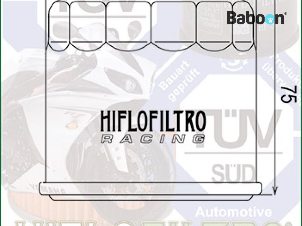 Hiflofiltro Filtro de aceite Racing HF138RC