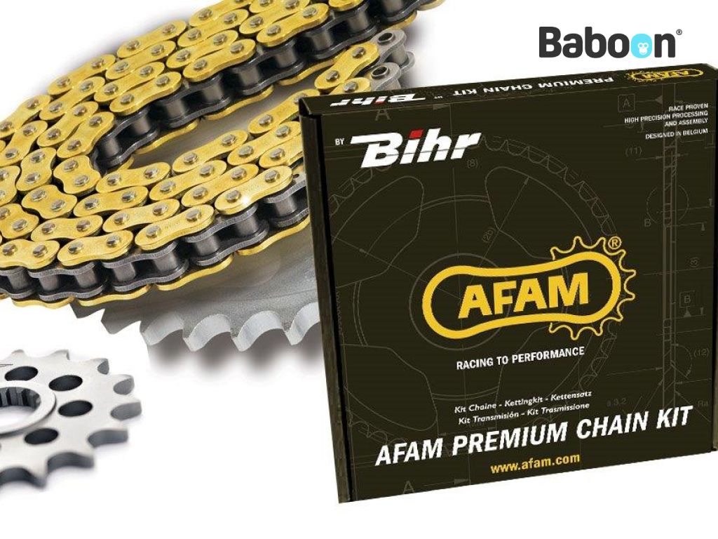 Kit de corrente AFAM Honda CBF500 04-07 Corrente de aço XS-ring