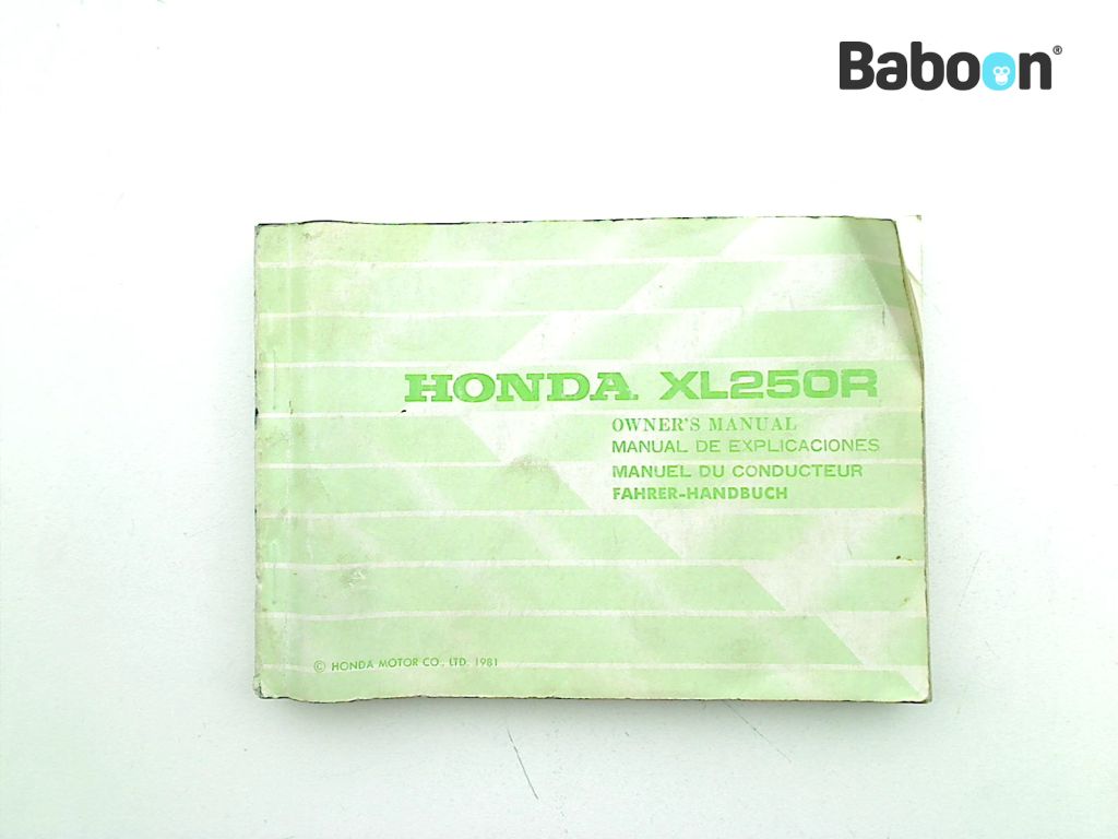 Honda XL 250 R (XL250R) Instructie Boek