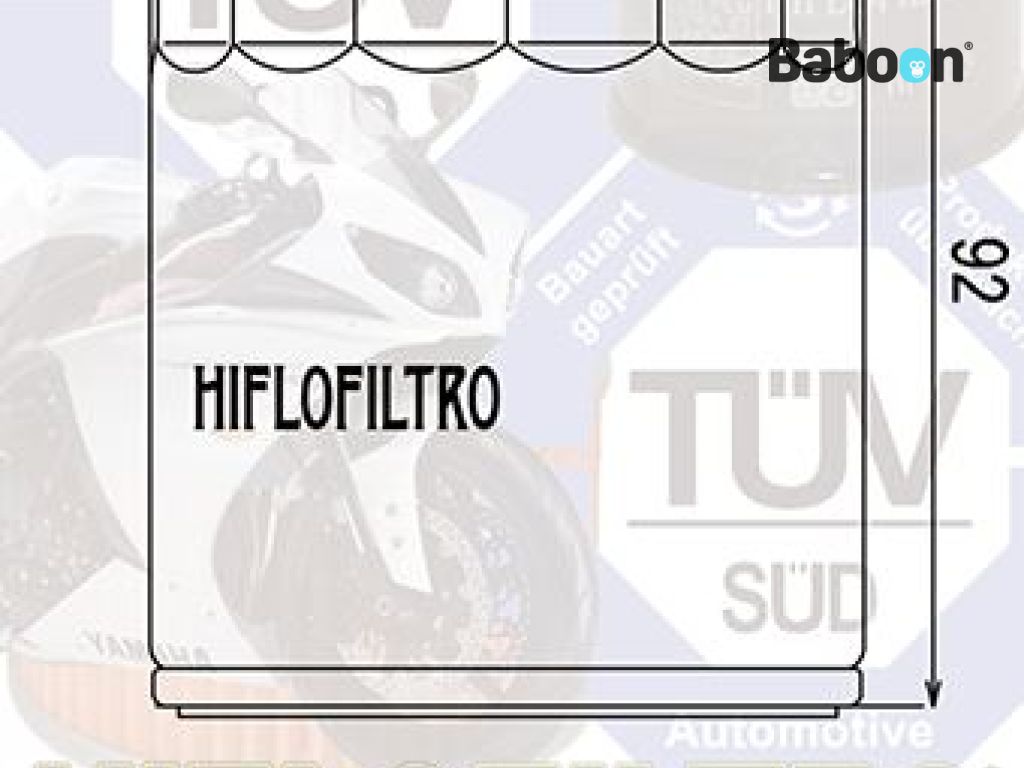 Hiflofiltro Filtro de aceite HF171C Cromo