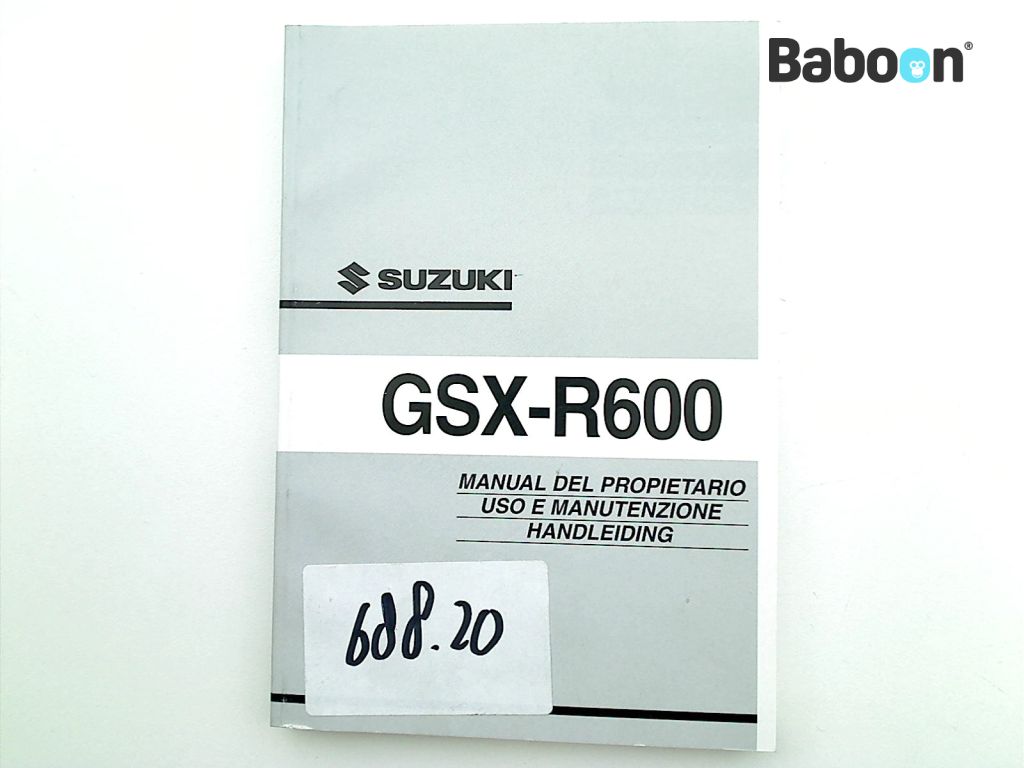 Suzuki GSX R 600 2001-2003 (GSXR600 K1/K2/K3) Instructie Boek (99011-39F51-SDE)