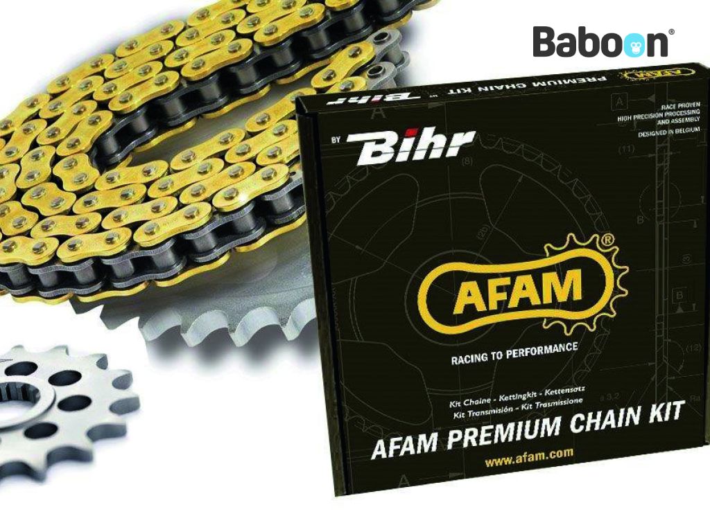 AFAM Chain Kit Kawasaki D-Tracker 10-12 Gold Chain
