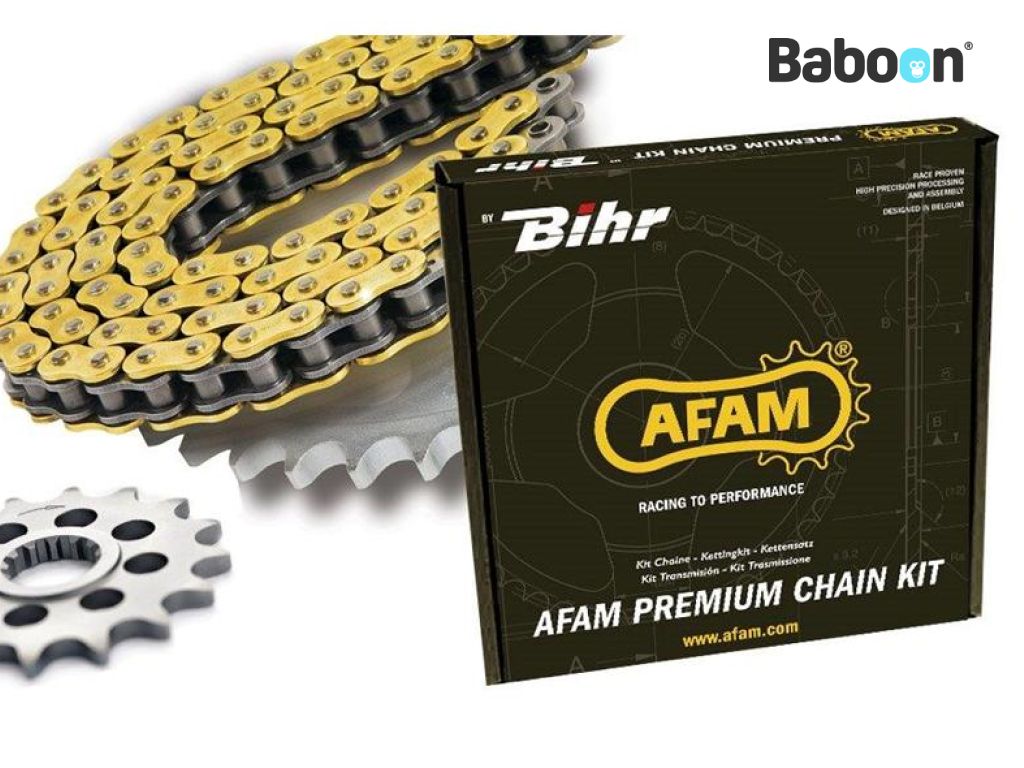 AFAM Chain Kit Kymco 125 Hipster 99-06 XS-Ring Gold Chain