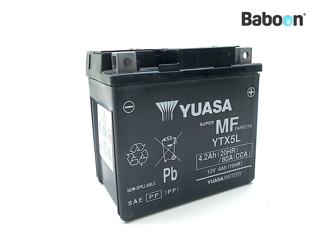 Bateria Yuasa AGM YTX5L sem manutenção ativada de fábrica