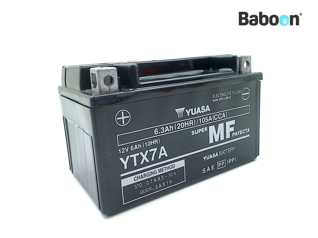 Yuasa Batería AGM YTX7A Sin Mantenimiento Activada de Fábrica