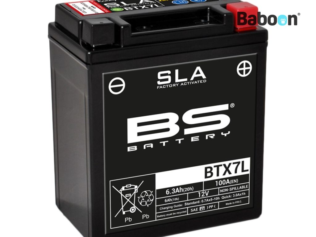 BS Battery Accu AGM BTX7L (YTX7L) SLA Maintenance-free factory activated