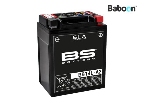 BS Battery Accu AGM BB14L-A2 (YB14L-A2) SLA Maintenance-free factory activated