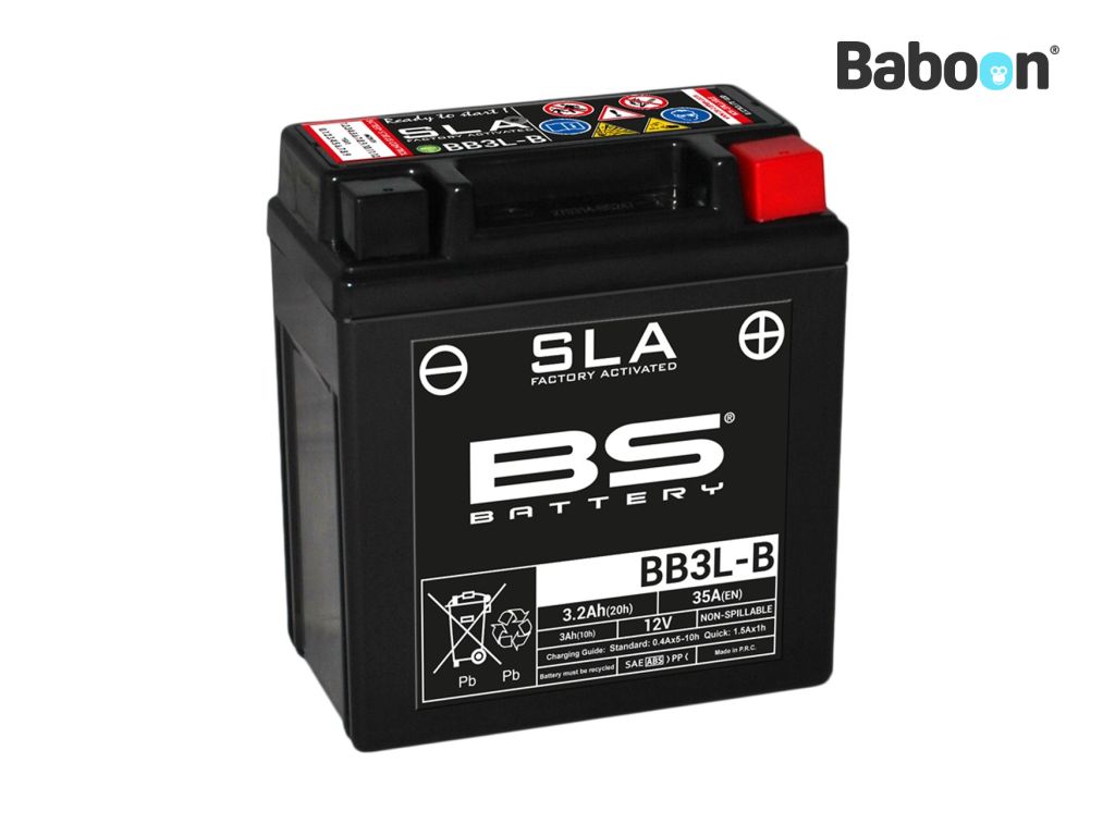 BS Battery Accu AGM BB3L-B (YB3L-B) SLA Onderhoudsvrij fabriek geactiveerd 