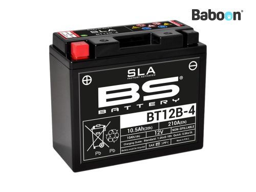 BS Battery Accu AGM BT12B-4 (YT12B) SLA Onderhoudsvrij fabriek geactiveerd 