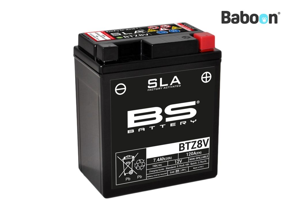 BS Battery Battery AGM BTZ8V (YTZ8V) SLA Sans entretien activé en usine