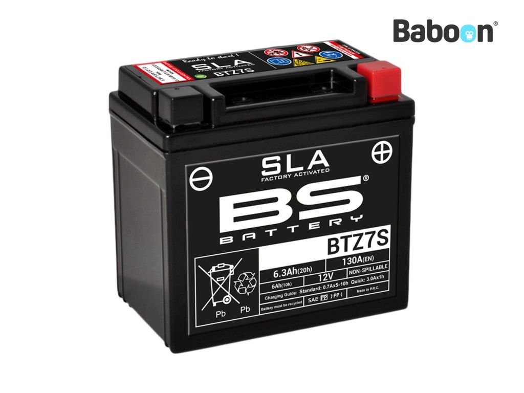 Bateria BS Accu AGM BTZ7S (YTZ7S) SLA sem manutenção ativado de fábrica