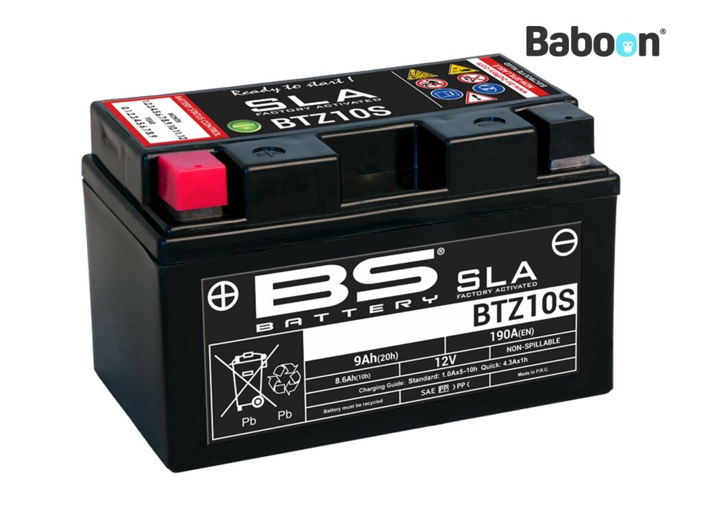 BS Battery Accu AGM BTZ10S (YTZ10S) SLA Sans entretien activé en usine