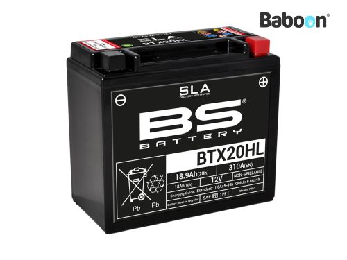 BS Battery Accu AGM BTX20HL (YTX20HL) SLA Onderhoudsvrij fabriek geactiveerd 