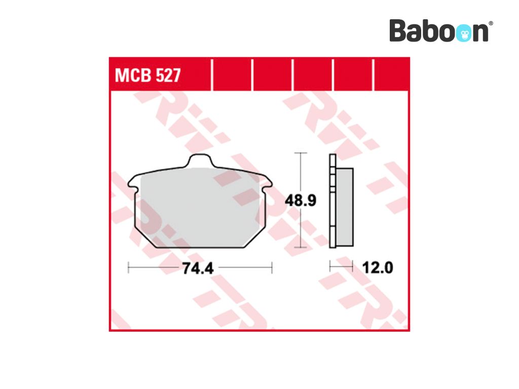 TRW Komplet klocków hamulcowych Tył MCB527 Organiczny