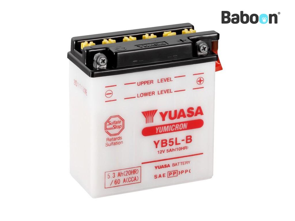 Bateria Yuasa convencional YB5L-B sem pacote de ácido de bateria