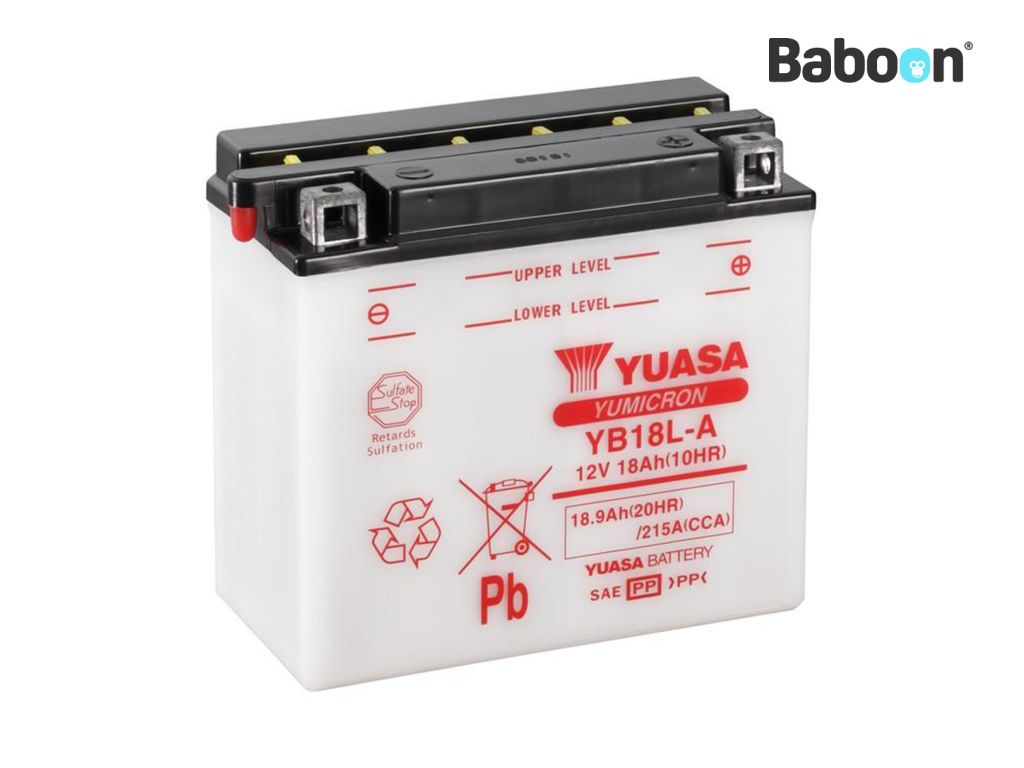 Yuasa μπαταρία συμβατικό YB18L-A χωρίς πακέτο οξέος μπαταρίας