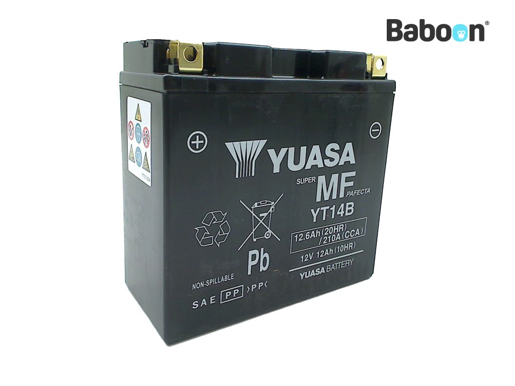 Yuasa Battery AGM YT14B Maintenance Free Factory Activated