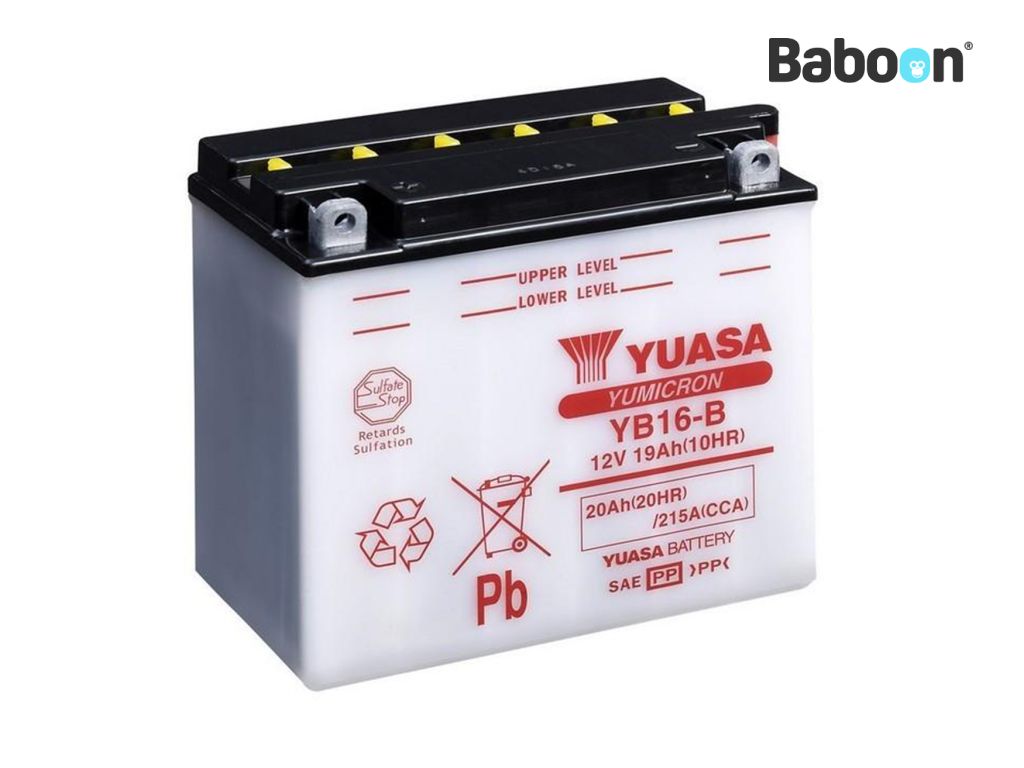 Yuasa Accu Conventioneel YB16-B zonder accuzuur pakket