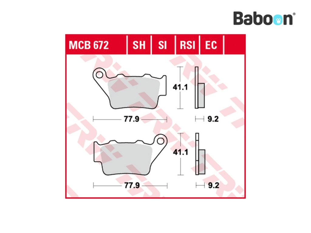 TRW Bremsbelagsatz vorne / hinten MCB672 Bio