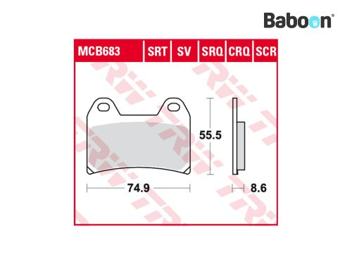 TRW Brake pad set Front MCB683SV Sintered
