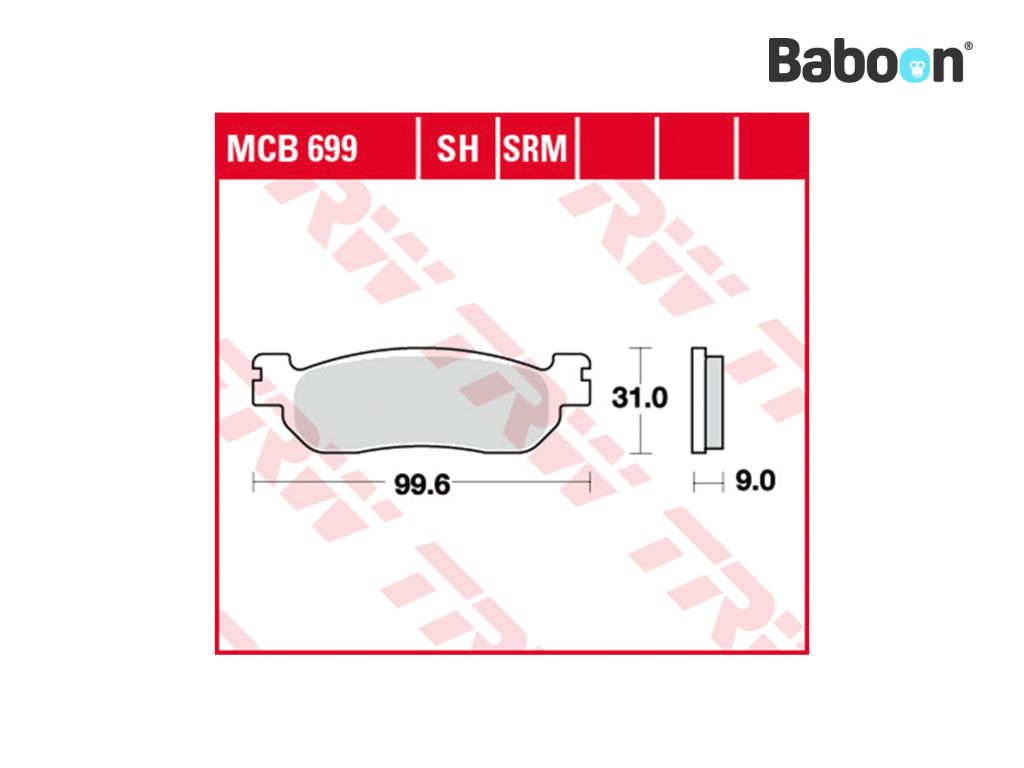 TRW Brake pad set Front / Rear MCB699 Organic | Baboon Motorcycle