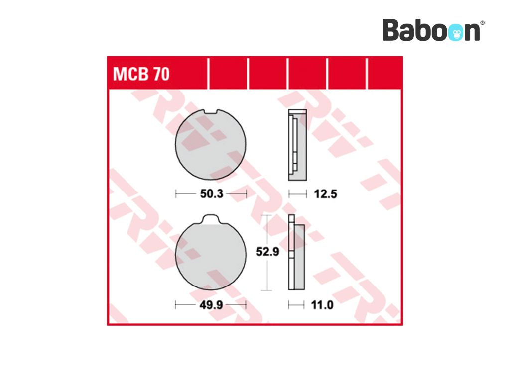 TRW Komplet klocków hamulcowych Przód MCB70 Organiczny