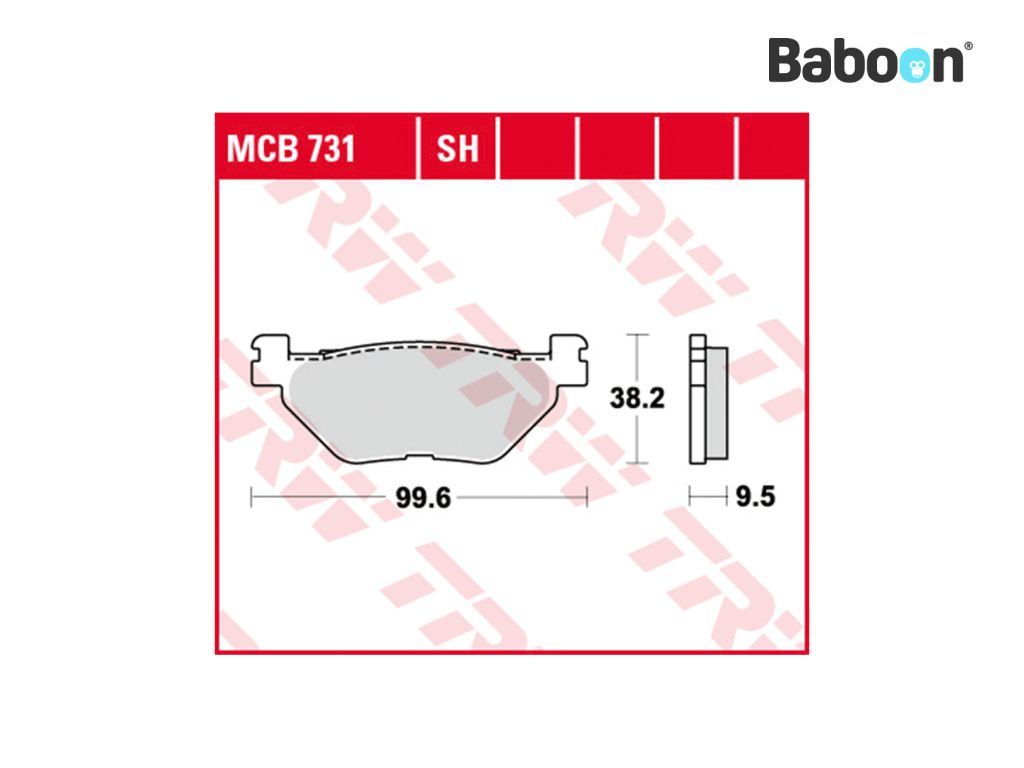 TRW Komplet klocków hamulcowych Tył MCB731 Organiczny
