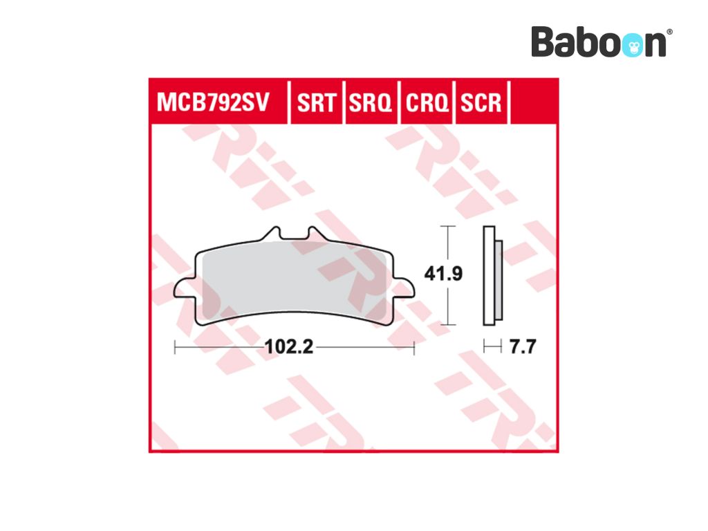 TRW Conjunto de pastilhas de freio frontal MCB792SV Sinterizado