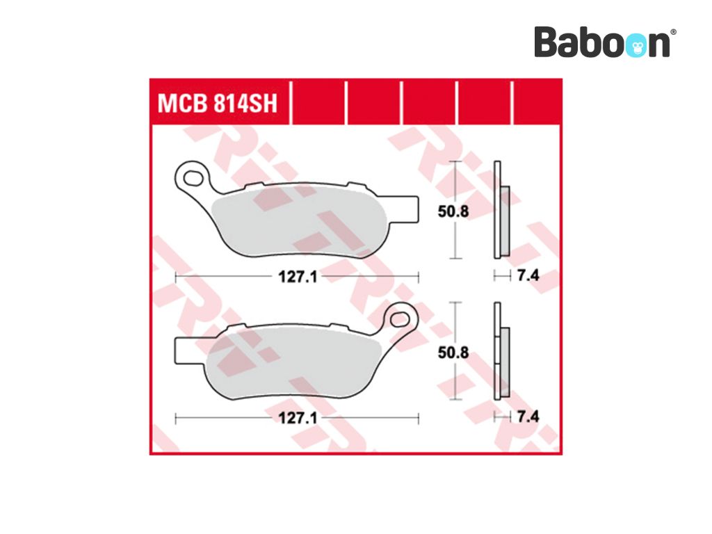 TRW Komplet klocków hamulcowych Tył MCB814SH Spiekane
