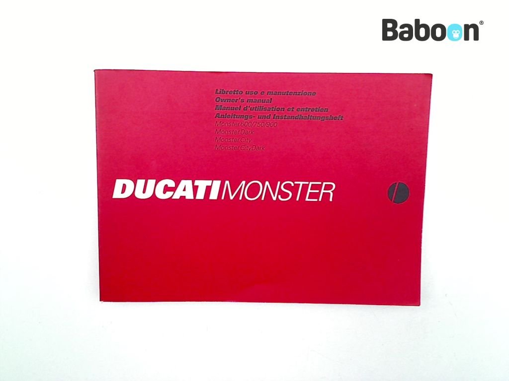 Ducati Monster 900 1993-1999 (M900) Instructie Boek Italian, English, French, German (91370591A)