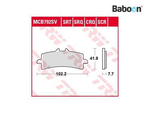 TRW Remblokset Voor MCB792SRT Gesinterd