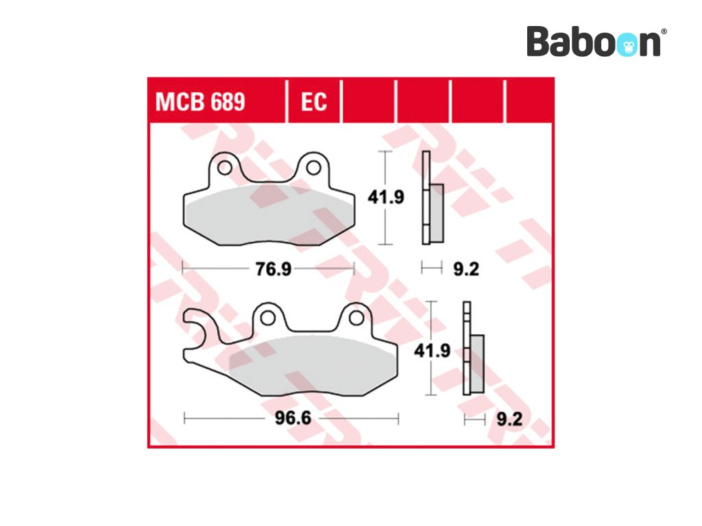 TRW Jeu de plaquettes de frein avant / arrière MCB689 Biologique