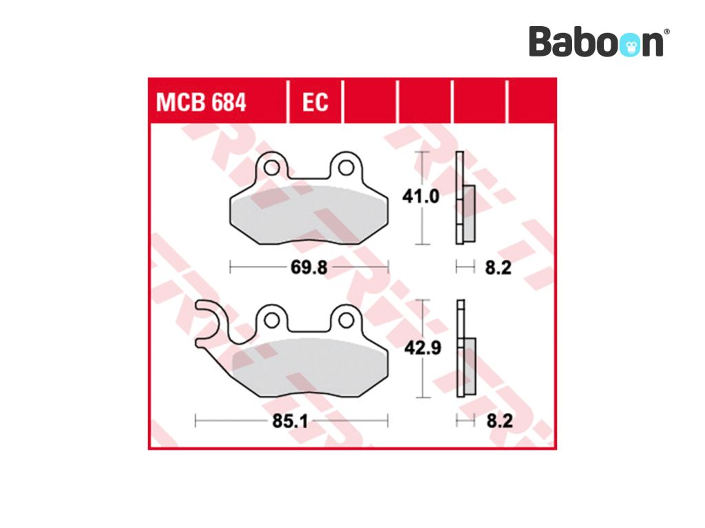 TRW Bremsbelagsatz vorne / hinten MCB684 Bio
