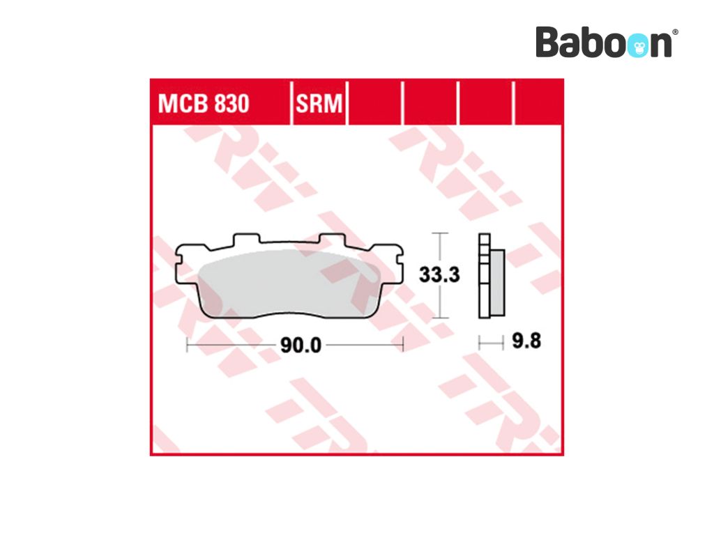 TRW Jeu de plaquettes de frein arrière MCB830 Biologique