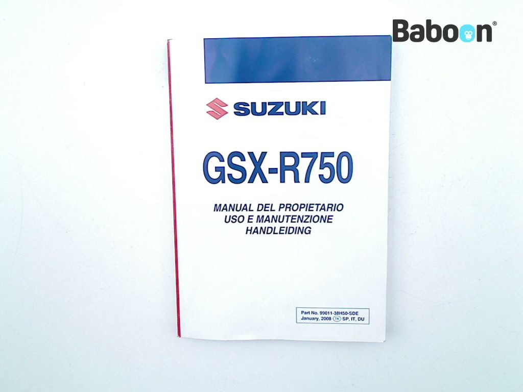 Suzuki GSX R 750 2008-2010 (GSXR750 K8/K9/L0) ???e???d?? ?at???? Spanish, Italian, Dutch (99011-38H50-SDE)