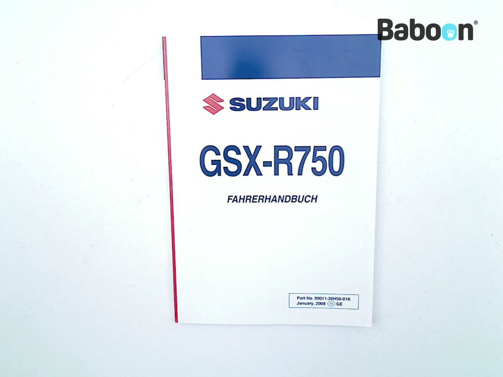 Suzuki GSX R 750 2008-2010 (GSXR750 K8/K9/L0) Livret d'instructions German (99011-38H50-01K)