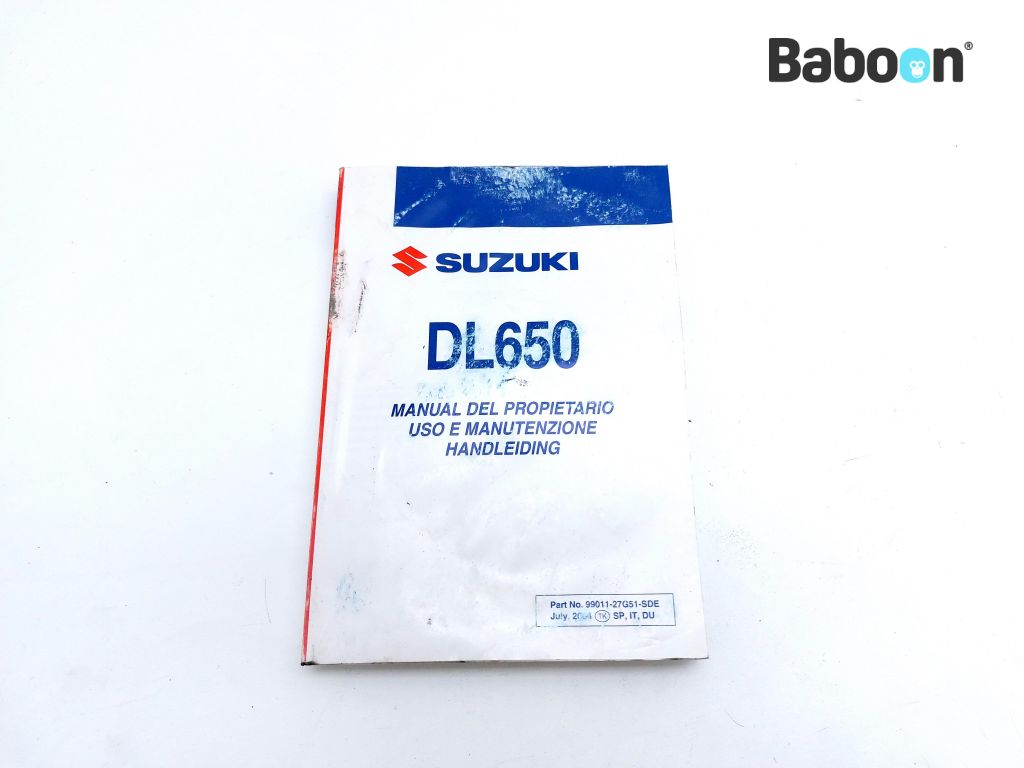 Suzuki DL 650 V-Strom 2004-2006 (DL650) Owners Manual Spanish Italian Dutch (99011-27G51-SDE)