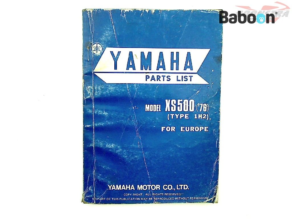 Yamaha XS 500 (XS500) Instruktionsbok / Parts List