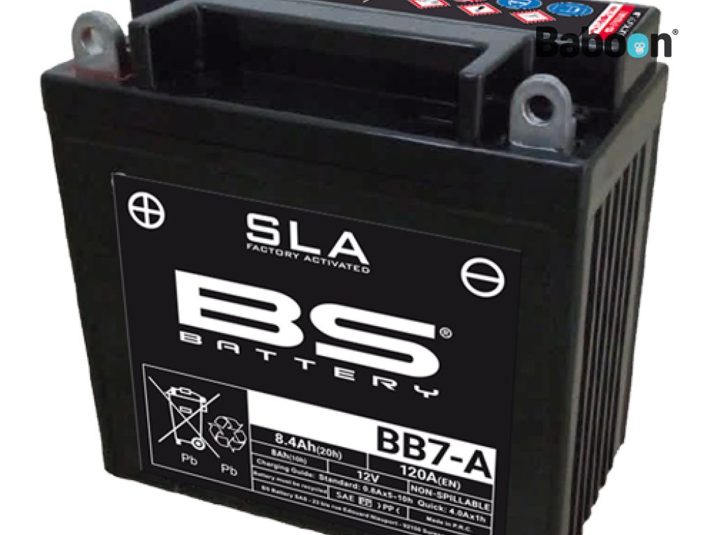 Batería BS Batería AGM BB7-A (YB7-A) SLA Sin mantenimiento Habilitado de fábrica