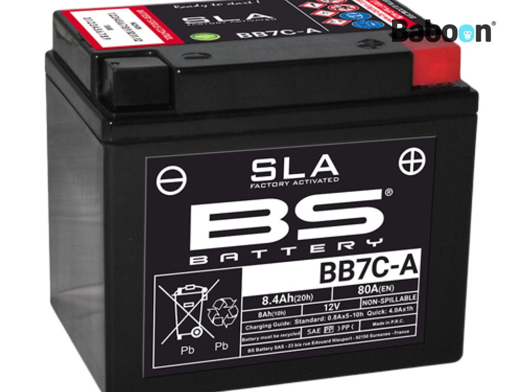 BS Battery Battery AGM BB7C-A (YB7C-A) SLA Maintenance Free Factory Enabled