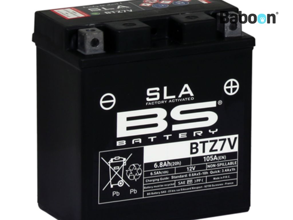 BS Battery Accu AGM BTZ7V (YTZ7V) SLA Onderhoudsvij Fabriek Geactiveerd 