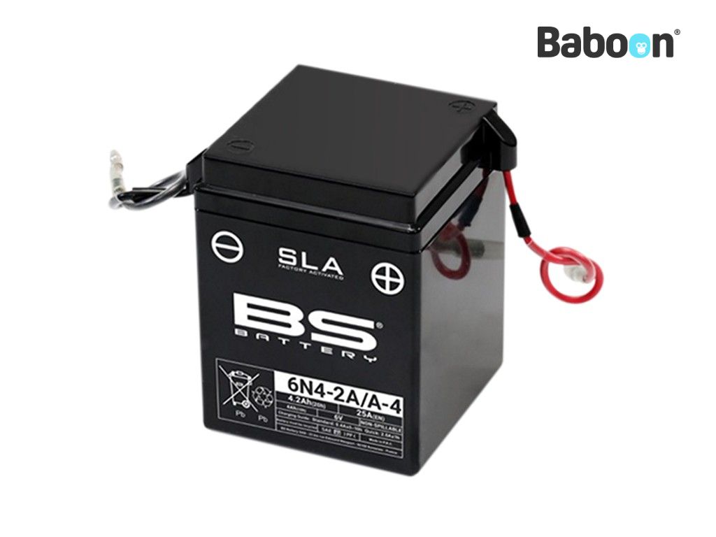 BS Batteri Batteri AGM 6N4-2A/A-4 SLA Underhållsfritt Fabriksaktiverad