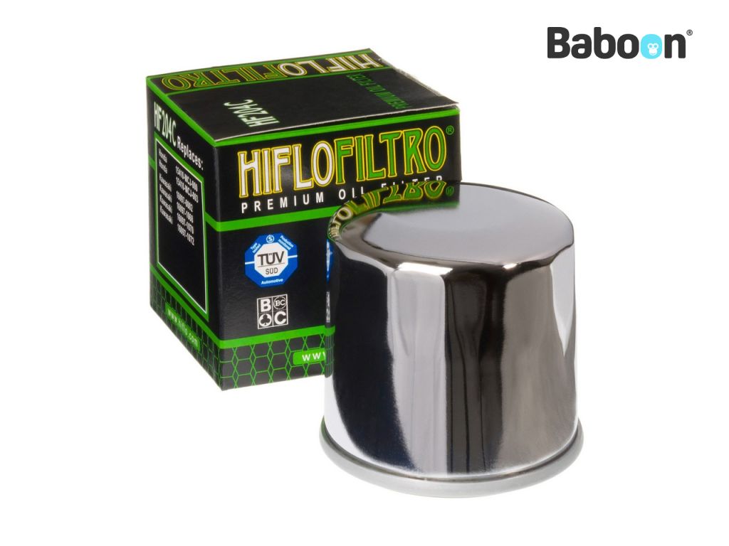 Hiflofiltro Filtro dell'olio HF204C Cromo 