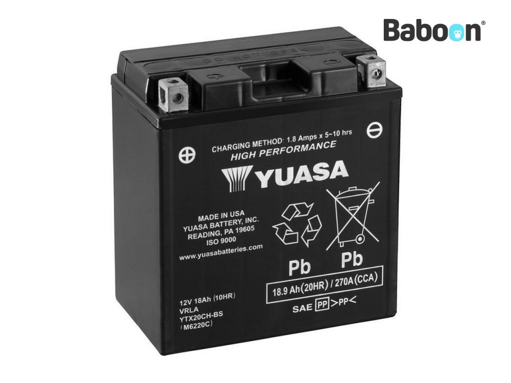 Yuasa Accu AGM YTX20CH-BS met zuurpakket 