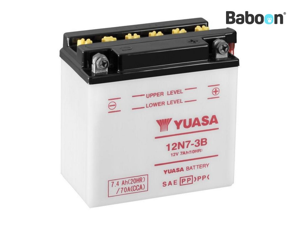 Yuasa Batería Convencional 12N7-3B sin ácido de batería