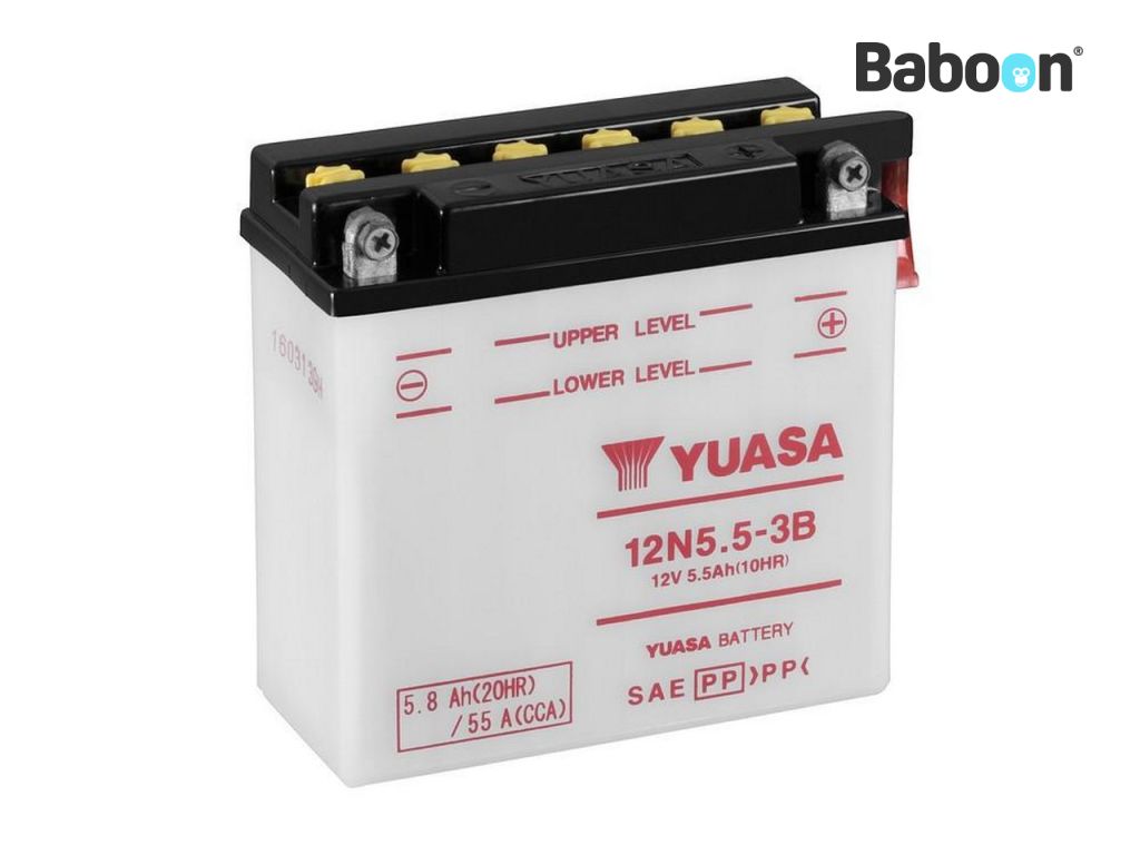 Yuasa Batería Convencional 12N5.5-3B sin ácido de batería