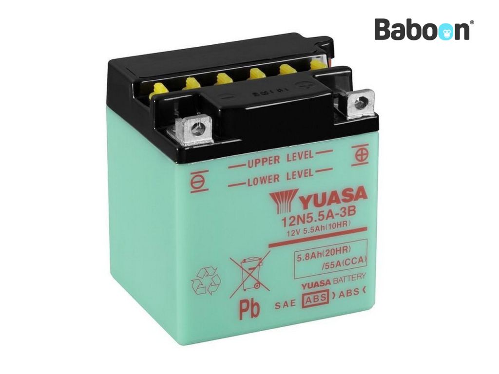 Yuasa Batteri konventionellt 12N5.5A-3B utan batterisyra