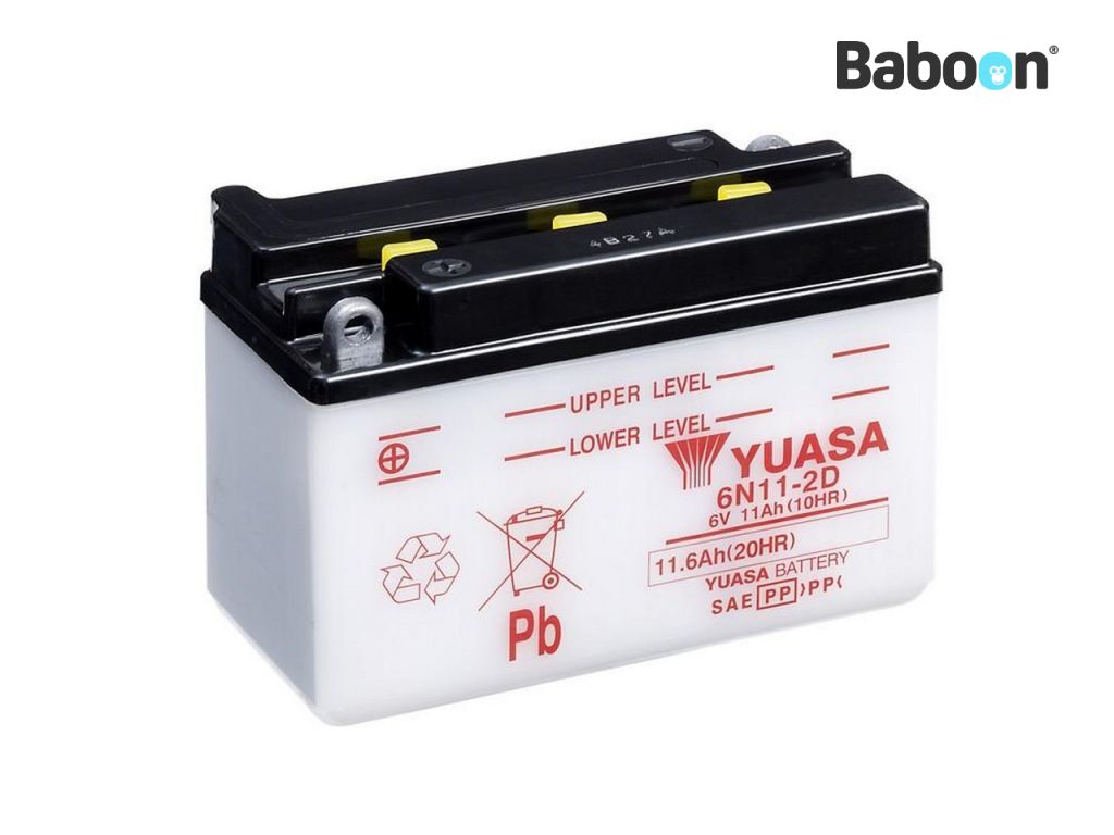 Yuasa Batteri konventionelt 6N11-2D Uden batterisyre