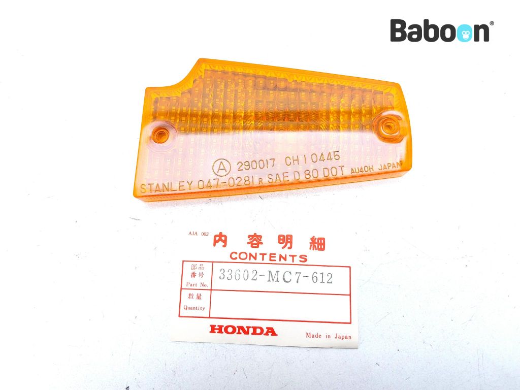 Honda CX 500 TC 1981-1984 (CX500 CX500TC) Intermitente (Lente) Rear right (33602-MC7-612)